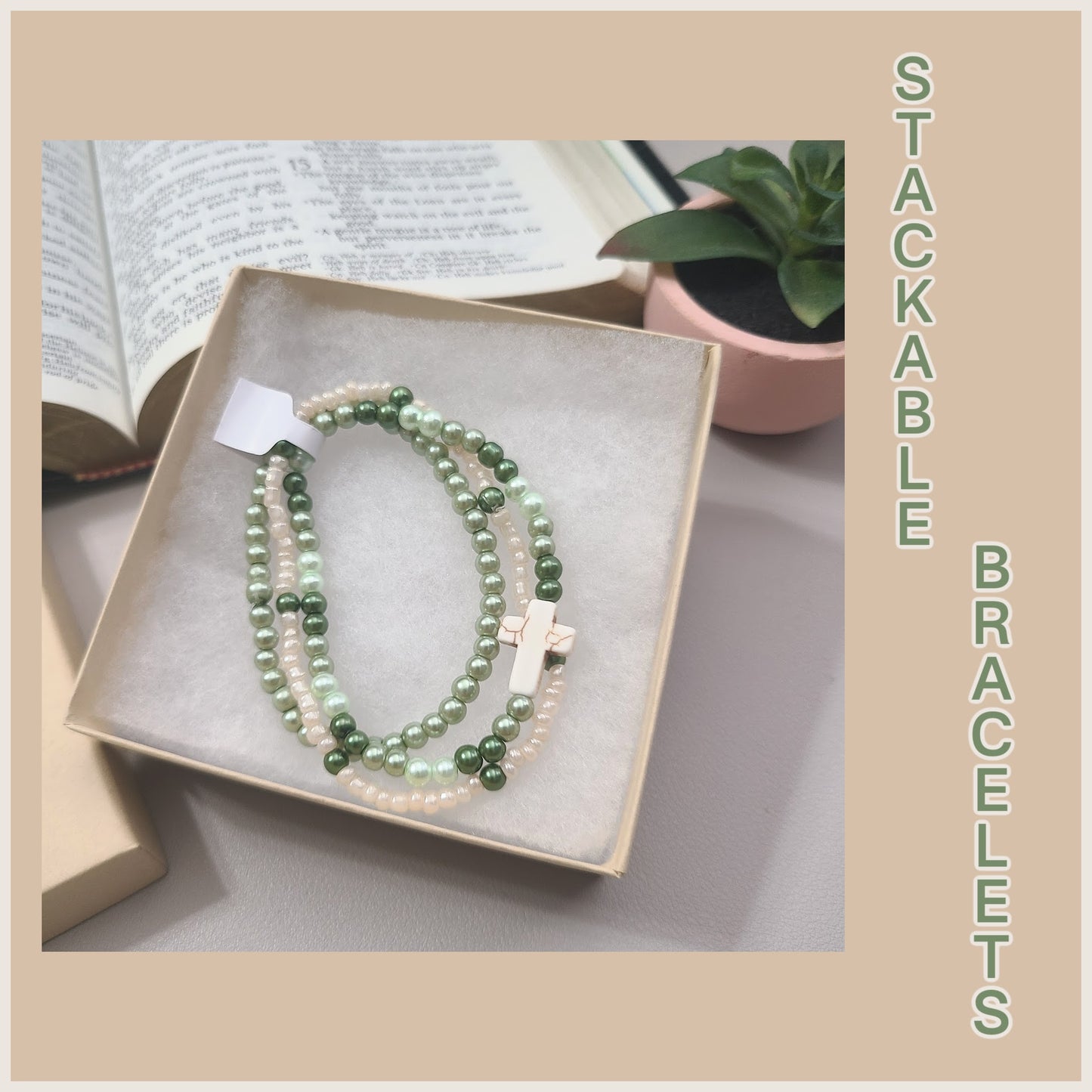 Green Stackable Bracelets
