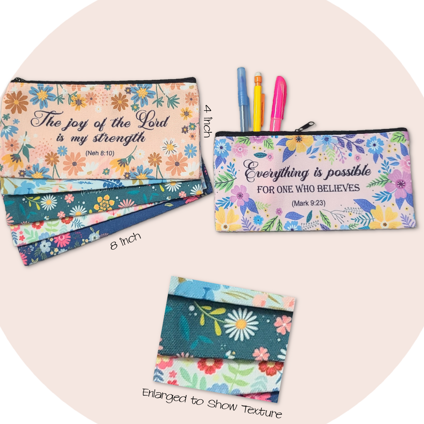 Bible Verse Zippered Bags