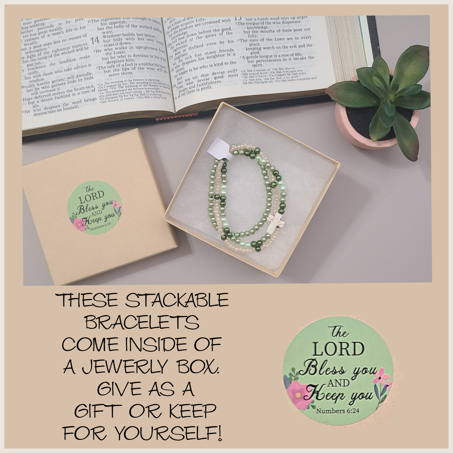 Green Stackable Bracelets