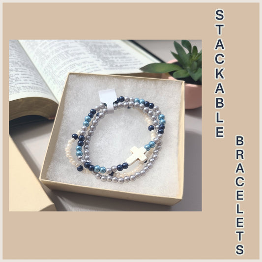 Blue Stackable Bracelets