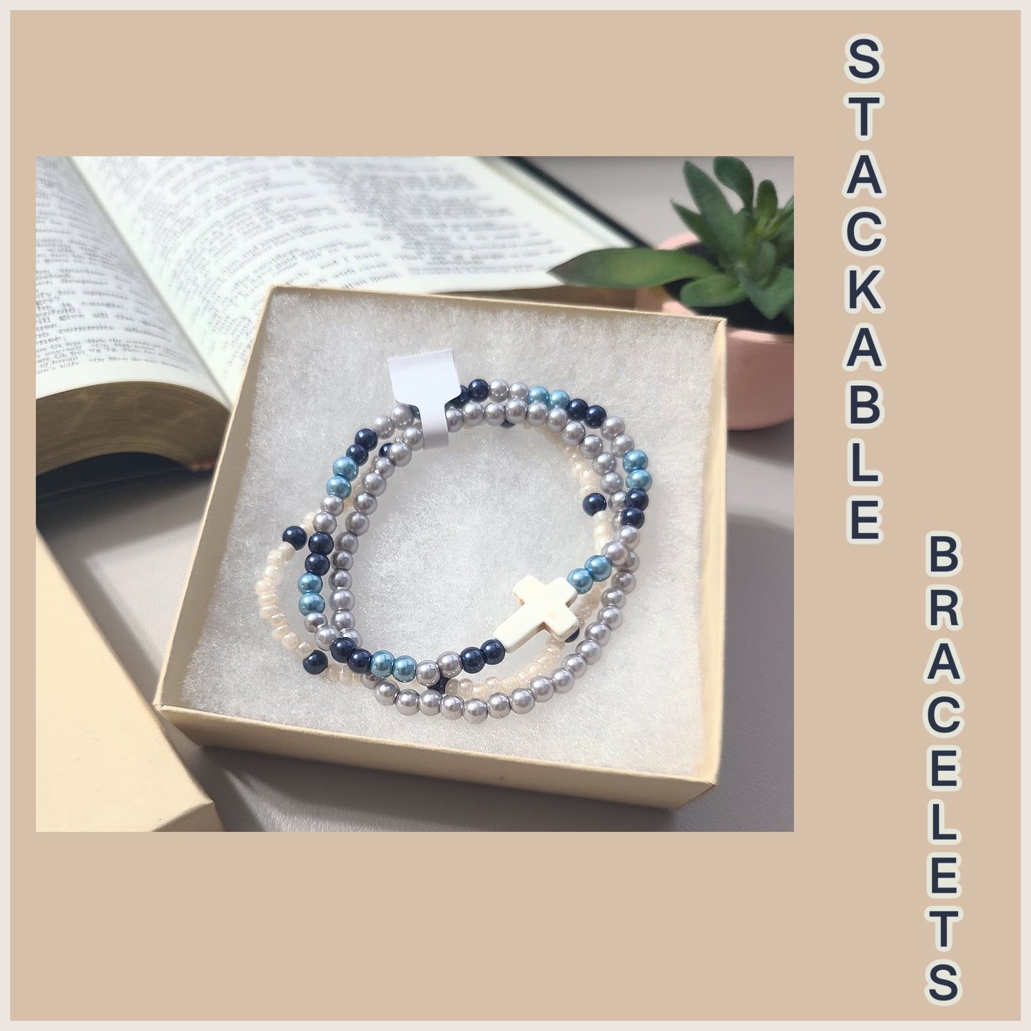 Blue Stackable Bracelets